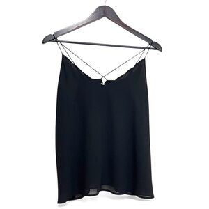Naked Zebra Black Strappy Tank Top - Size L